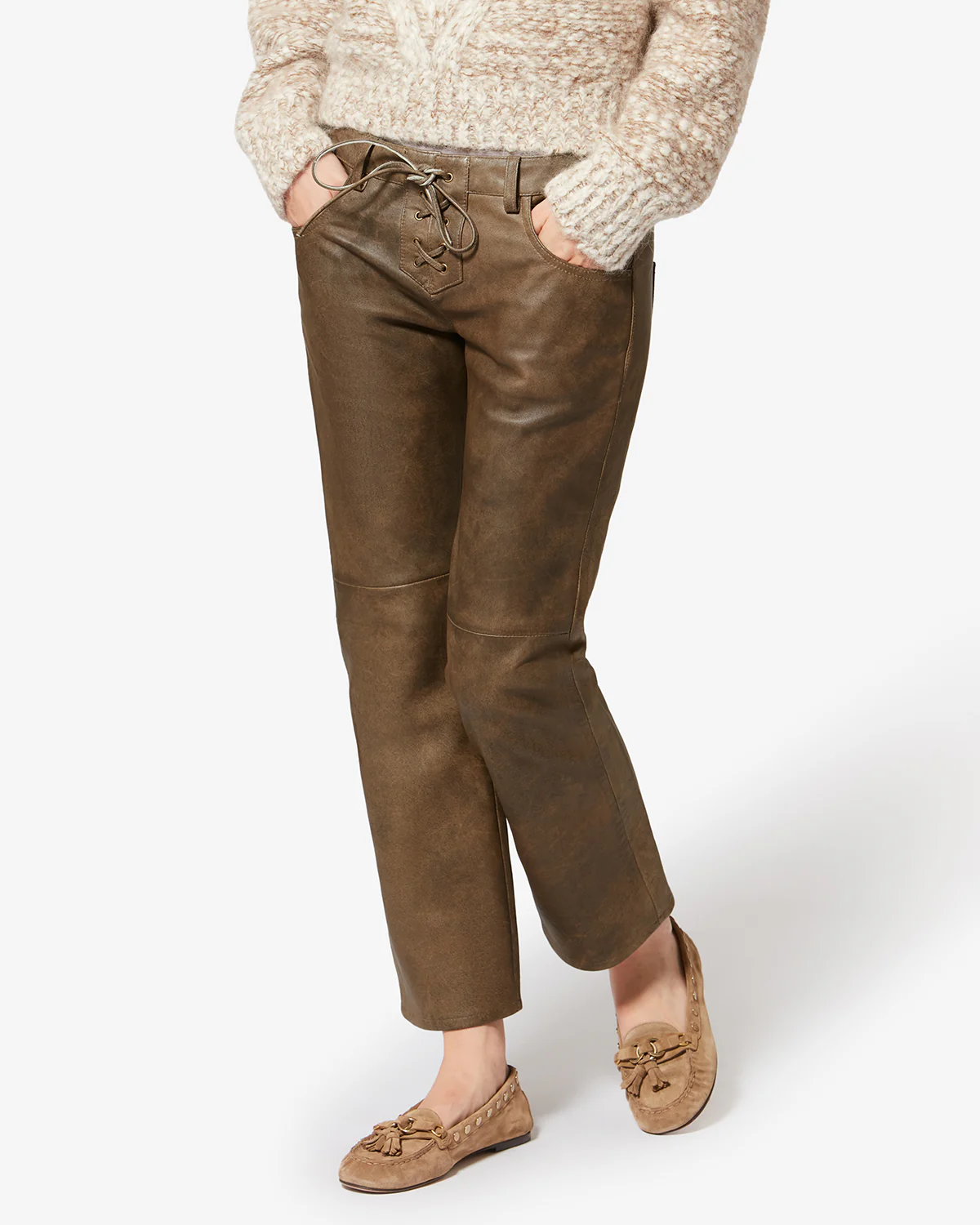 PANTALON VANEL EN CUIR D'AGNEAU - Image 5